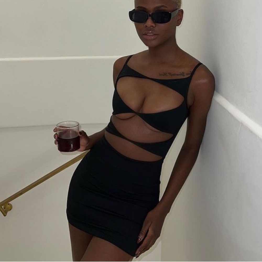 White Fox Boutique Black Cut Out Mini Dress